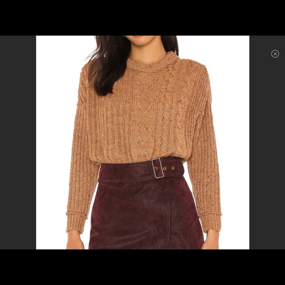 Free People Sweaters - Free people knit brown sugar cable sweater NWT